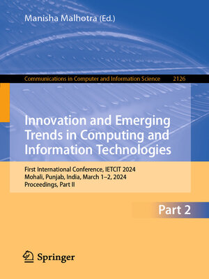 cover image of Innovation and Emerging Trends in Computing and Information Technologies